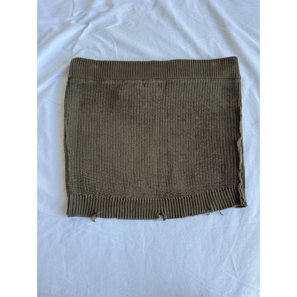 SER.O.YA Alora Skirt Fort Greene Dye Distressed Knit Mini Skirt Olive Green M